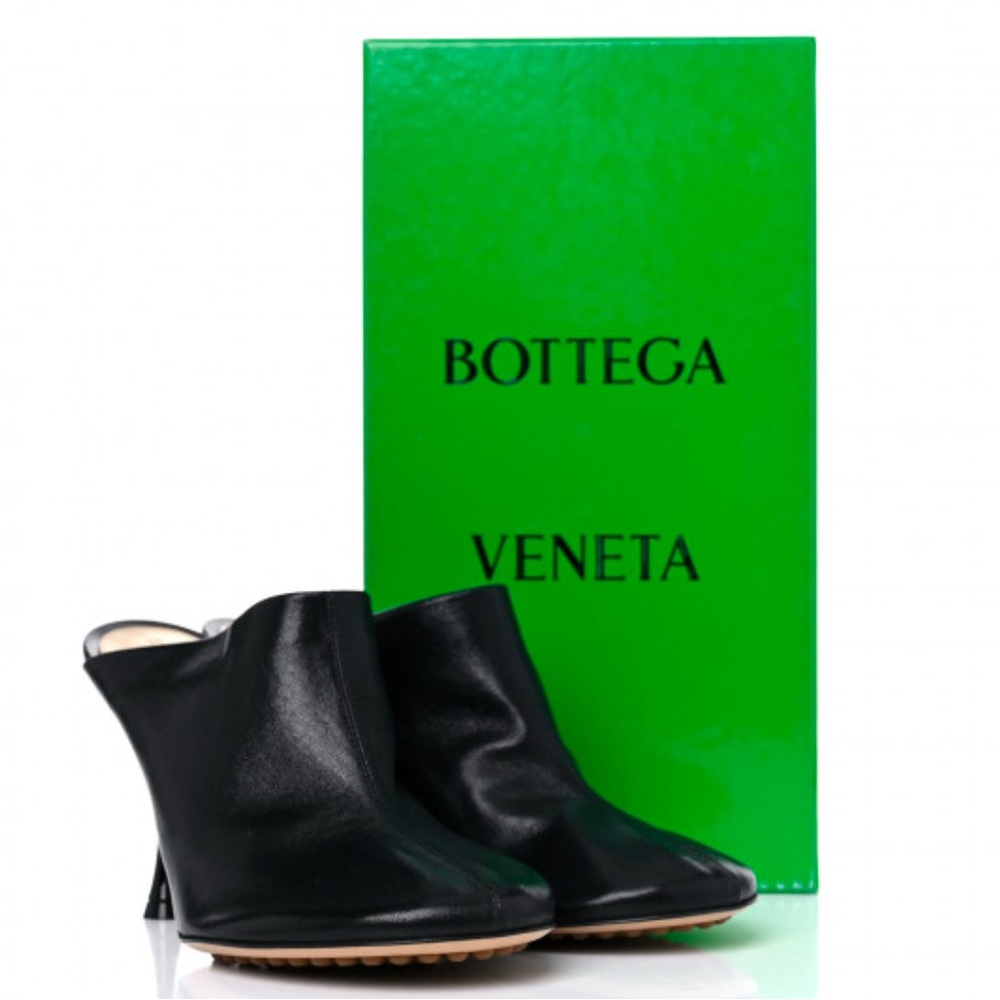 Bottega Veneta Black Napa Leather Mules Heels 36